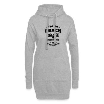 J'AI UN COACH CINGLÉ - Sweat-shirt à capuche long Femme - gris chiné - Devant