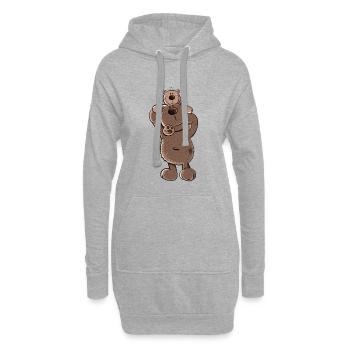 Ours Papa ou Ours Frère I Frères et sœurs I Papa - Sweat-shirt à capuche long Femme - gris chiné - Devant