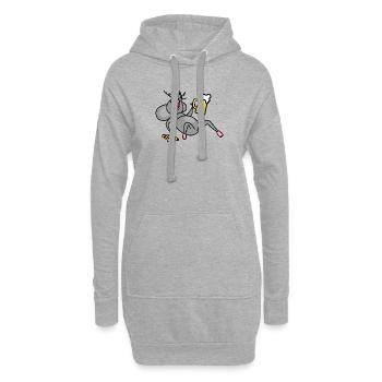 Maus getrunken mit Bier und Käse - Hoodie-Kleid - Grau meliert - Vorne