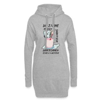 Kinderzahnarzt Spruch - Hoodie-Kleid - Grau meliert - Vorne