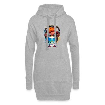 pingouin mignon comme un hip-hopper dans une tenue cool - Sweat-shirt à capuche long Femme - gris chiné - Devant