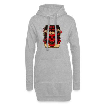 Satan ist mein Vater - Hoodie-Kleid - Grau meliert - Vorne