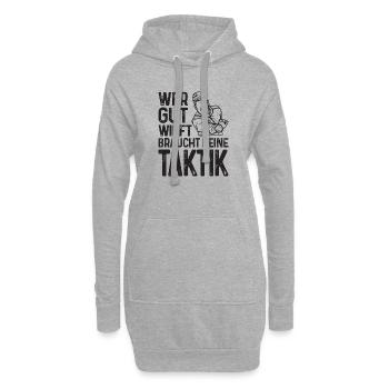 Wer gut legt braucht keine Taktik Bouler Petanque - Hoodie-Kleid - Grau meliert - Vorne