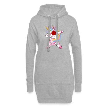 Licorne Licorne avec raquette de tennis de table pour - Sweat-shirt à capuche long Femme - gris chiné - Devant