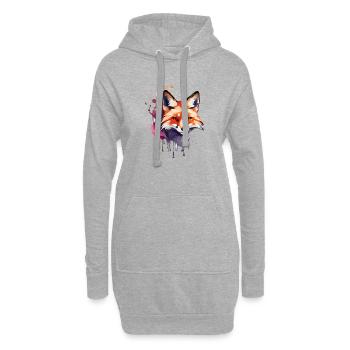 Aquarell Fuchs - Hoodie-Kleid - Grau meliert - Vorne