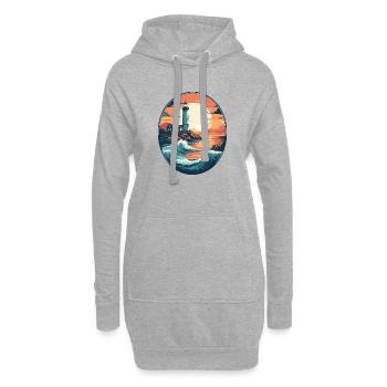 Küsten Leuchtturm - Hoodie-Kleid - Grau meliert - Vorne