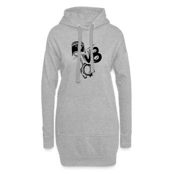 Piston V8 Graffiti Moteur musclecars grand bloc icône - Sweat-shirt à capuche long Femme - gris chiné - Devant