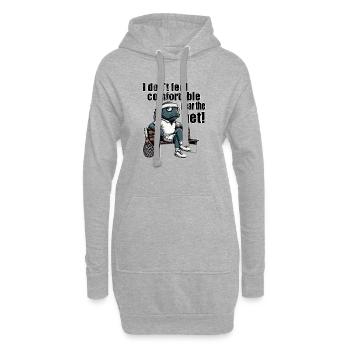 Tennis Netzspieler Fisch Funny Tasse - Hoodie-Kleid - Grau meliert - Vorne