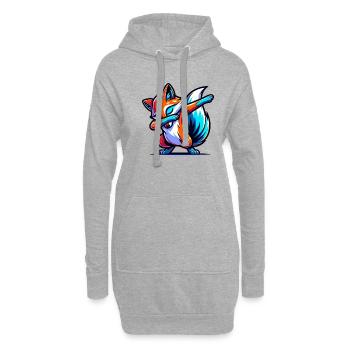 renard, animaux, forêt, renard roux, nature sauvage - Sweat-shirt à capuche long Femme - gris chiné - Devant