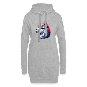 Alpaka - Hoodie-Kleid - Grau meliert - Vorne
