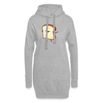 Happy Toast saute joie paix - Sweat-shirt à capuche long Femme - gris chiné - Devant