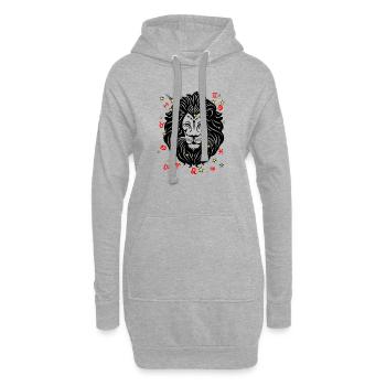 Signe du zodiaque signe étoile logo Lion - Sweat-shirt à capuche long Femme - gris chiné - Devant