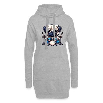 Conception cool de batteur Carlin - Sweat-shirt à capuche long Femme - gris chiné - Devant