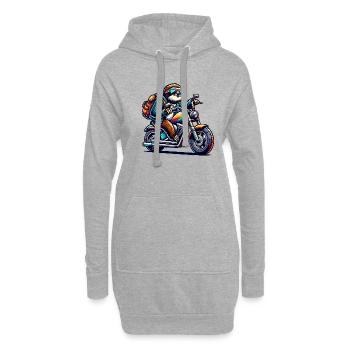 Vintage Biker Sloth Auf Chopper Design - Hoodie-Kleid - Grau meliert - Vorne
