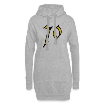 70. 70 JAHRE. 70. JAHRESTAG. 70-JÄHRIGES JUBILÄUM. - Hoodie-Kleid - Grau meliert - Vorne