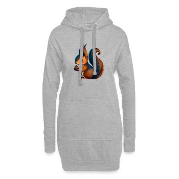 Écureuil - Sweat-shirt à capuche long Femme - gris chiné - Devant