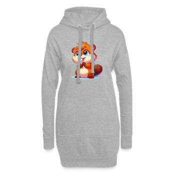 Castor - Sweat-shirt à capuche long Femme - gris chiné - Devant