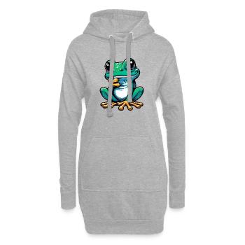 Frosch - Hoodie-Kleid - Grau meliert - Vorne