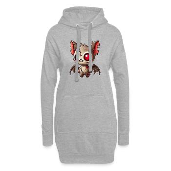 gruselige Zombie-Fledermaus für Halloween Spaß - Hoodie-Kleid - Grau meliert - Vorne