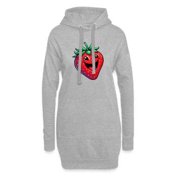 Fraise Fraises - Sweat-shirt à capuche long Femme - gris chiné - Devant