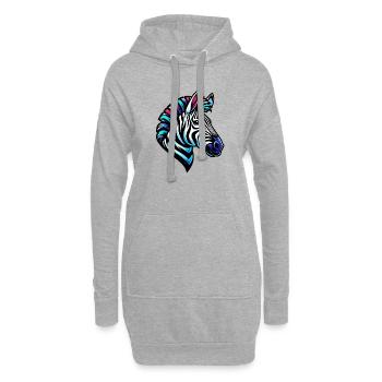 Zebra - Hoodie-Kleid - Grau meliert - Vorne
