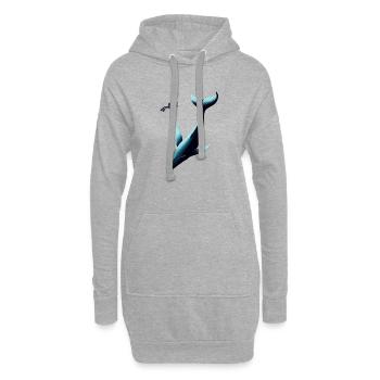 Taucher und Wal Illustration für Meeresliebhaber - Hoodie-Kleid - Grau meliert - Vorne