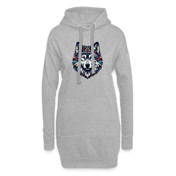 Wolf - Hoodie Dress - heather grey - Front