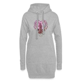 In der Umarmung des Herzens. - Hoodie-Kleid - Grau meliert - Vorne