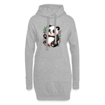 Panda - Sweat-shirt à capuche long Femme - gris chiné - Devant