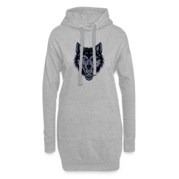 Fierce Wolf - Entfessle das Biest - Hoodie-Kleid - Grau meliert - Vorne