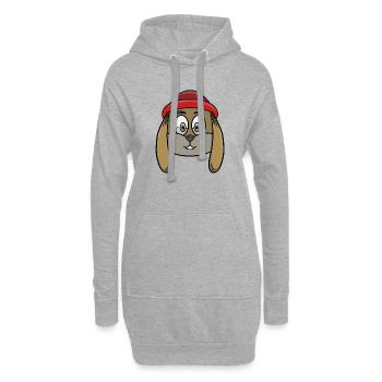 Chiot mignon - Sweat-shirt à capuche long Femme - gris chiné - Devant