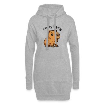Süßes Cartoon Capybara, süß und chillig - Hoodie-Kleid - Grau meliert - Vorne