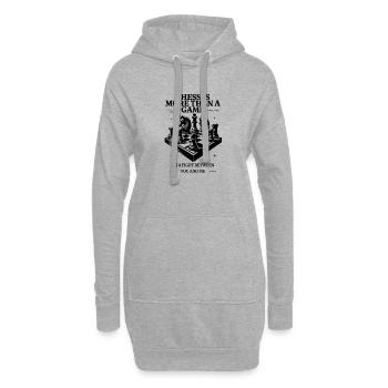 Échecs - plus qu’un jeu - bataille - Sweat-shirt à capuche long Femme - gris chiné - Devant