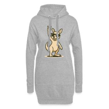 Rocker roo en lunettes de soleil - Sweat-shirt à capuche long Femme - gris chiné - Devant
