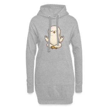 Entspannte Schneeeule Yoga Meditation Relax Chill - Hoodie-Kleid - Grau meliert - Vorne