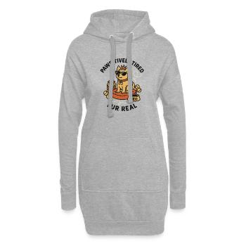 Dogboss mit Sonnenbrille und Krone - Hoodie-Kleid - Grau meliert - Vorne