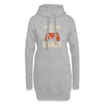 Trust Me Im A Gamer - Hoodie-Kleid - Grau meliert - Vorne