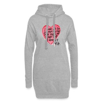Love Shirt, Geschenk für Freundin, Freund, Partner - Hoodie-Kleid - Grau meliert - Vorne