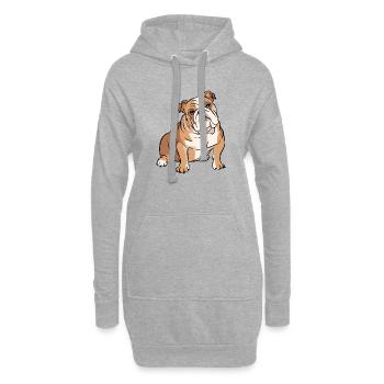 Entzückende Bulldoggen-Illustration, Hundeliebhaber - Hoodie-Kleid - Grau meliert - Vorne