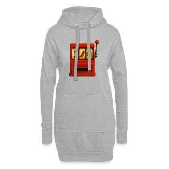 Einarmiger Bandit mit Accessoires  - Hoodie-Kleid - Grau meliert - Vorne