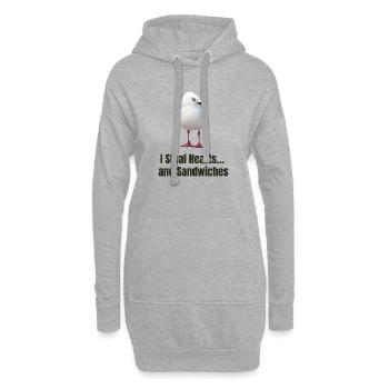 Mouette fantaisiste avec un message réconfortant - Sweat-shirt à capuche long Femme - gris chiné - Devant