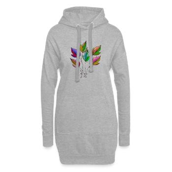 leaves - Hoodie Dress - heather grey - Front