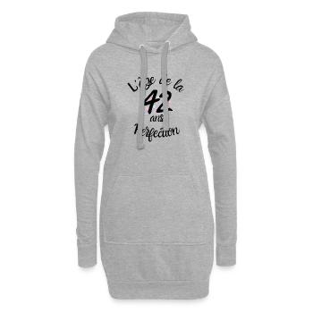 42 ans, l'âge de la perfection - Sweat-shirt à capuche long Femme - gris chiné - Devant