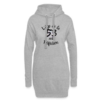53 Jahre alt, das Zeitalter der Perfektion - Hoodie-Kleid - Grau meliert - Vorne