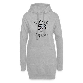 58 Jahre alt, das Zeitalter der Perfektion - Hoodie-Kleid - Grau meliert - Vorne