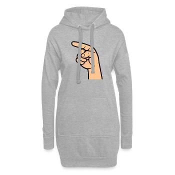 Hand Zeigefinger Comic - Hoodie-Kleid - Grau meliert - Vorne