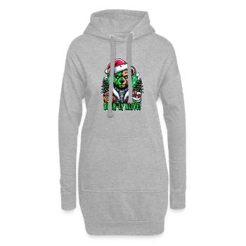 Ours de Noël zombie : motif festif Bear-ly Alive - Sweat-shirt à capuche long Femme - gris chiné - Devant