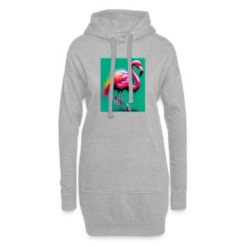 Flamingo - Hoodie-Kleid - Grau meliert - Vorne