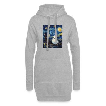 Fantôme Van Gogh Style Nuit étoilée - Sweat-shirt à capuche long Femme - gris chiné - Devant