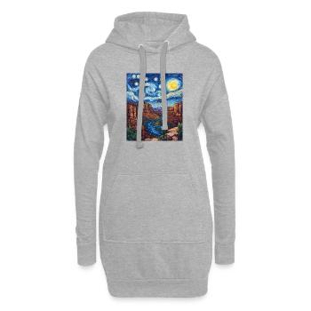 Grand Canyon, Arizona, États-Unis, style Van Gogh - Sweat-shirt à capuche long Femme - gris chiné - Devant